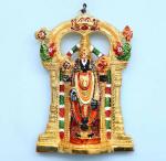SP Handicrafts Gold Aluminium Lord Tirupati Balaji Showpiece, 24cm (Pack of 1)