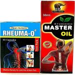Herbshd Rheuma-Q 100% AYURVEDIC 30 CAPSULE & 30ml MASTER OIL FOR PAIN RELIEF (PACK OF 2) (Pack of 2)