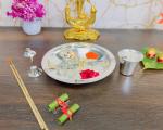 GoldGiftIdeas 6 Inch Silver Plated Pooja Tarbhana Thali for Home, Pooja Thali Decorative, Pooja Items for Gifts, Housewarming Return Gift