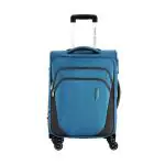 American Tourister Trolley Bag For Travel | KANSAS 69 Cms Polyester Softsided Medium Check-in Luggage Bag | Suitcase For Travel | Trolley Bag For Travelling, Blue
