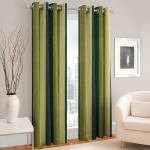 Modern Fab Green New Polyester Long Crush Eyelet Window Curtain - 6 Feet (Set Of 2)