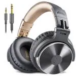 OneOdio Pro-10 Over Ear Headphone, Wired DJ Bass Headsets with 50mm Driver, Foldable Lightweight Headphones with Shareport and Mic for Recording Monitoring Podcast Guitar PC TV (Light Blue)