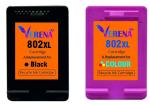 Verena 802 XL Ink Cartridge Compatible for HP 1000, J110a, 1010, 1011, 1050, J410a, 1510, 1511, 2000, J210a, 2050, J510a, 3050, J610a Printers (Pack of 2, Black and Color)