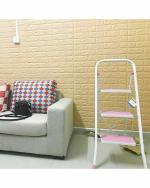 UZANIYA Gold Solid PVC Foam 3D Brick Wall Sticker (77 x 70 cm)