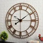 Vintage Clock Iron Hand-Crafted Extra Large Copper Colour Wall Clock 36 Inch / 90 x 90 cm (VC-9036-36)