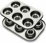 Zollyss 6 Cavity Carbon Steel Donut Baking Pan Non-Stick Mold Dishwasher Tools Safe Baking Tray