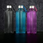 SELECTOR Multicolor Plastic And Stainless Steel Square Water Bottle Set With Cap (1000 ml)Pack of 3