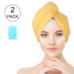 Bath On Hair Towel Wrap Towel Hair-Drying Quick| Warp Towel| Yellow Or Blue | Pack of 2