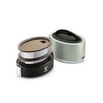 VAYA TYFFYN Silver Oval Shape Polished Stainless Steel Lunch Box with 2-Containers for Kids Without Bagmat, 600 ml