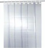 CASA-NEST 6 Strips PVC Thick AC Curtain, Size = 7ft, Strong, Waterproof, Thickness = 1MM Transparent,for Offices and Shop Shower Curtain (7ft long)