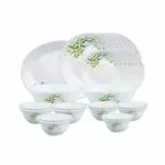 LARAH BY BOROSIL 27 PCS ERBA OPALWARE DINNER SET