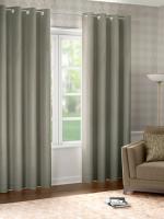 Raymond Home Grey Solid 100 % Polyester Door Curtains with Rust Proof Stainless steel Eyelits