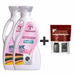 Taagror Ultra Clean Wash Liquid Detergent For Top Load And Front Load Washing Machine With Free 1 Pouch Descaler/Washing Machine Cleaner 1 Lt (Pack of 2)