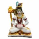Rama Collections Home Decor Marble Bhagwan Shiv ji Statue | Bhole Nath Idol Lord Shiva in Meditation Pose Hindu God- Height 5.5 in