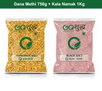 Goshudh Kala Namak 1Kg & Dana Methi 750gm Combo Pack 1750g