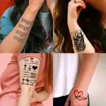 Temporary Tattoowala Aai Baba Angle Faith Hope Love Designs Pack of 4 Temporary Tattoo Sticker For Men and Woman Temporary body Tattoo (2x4 Inch)