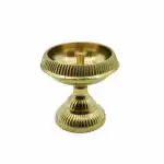 pujaNpujari Brass Diyas Set of 2 for Pooja Room / Decorative Deepak for Diwali Brass Table Diya (Height: 5 inch)