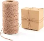 Tim Tim Agro Natural Jute Twine, 328 Feet Twine String, Brown String Jute Rope for DIY Art Crafts, Gardening, Gift Wrapping, Packing Materials, Butcher Baking Cooking String, Wedding Decor Supply (Nature Brown)