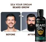 KURAIY Beard Oil 100% Natural Ingredients Growth Oil For Men Beard Grooming Treatment Shiny Smoothing Beard Care
