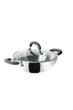 Meyer Silver Stainless Steel Kadhai with Lid 3L