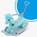 Clever Fox Green Plastic Horse Ride-On Musical Toy Rockers for Kids (1 to 3 Year)