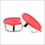 MACclite SPINE Stainless Steel Red Velvet Air Tight Container Set of 2 Pcs.