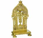 Idol Collections Gold Brass Medium Singhasan Or Seat Used In Temple For Pooja Placing God Idols, 12 X 10 Inch (Pack Of 2)