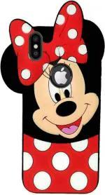 Lejaao iPhone Xs Cute Girlish 3D Mickey Mouse Red Rubber Silicone Mobile Back Cover