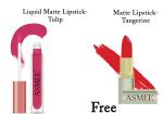 ASMEE Buy 1 Liquid Lipstick Matte Finish & Get 1 Bullet Lipstick Free