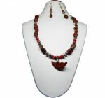 JAYA VISION ENTERPRISES Gemstone Red Jasper Tumble & Red coral beads necklace
