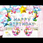 SV Traders Unicorn Theme Birthday Decoration/Patel Theme Combo Kit Of 72 Pcs