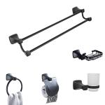 Plantex Black Aluminum Bathroom Hardware Set