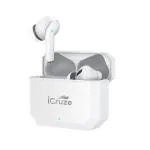 iCruze| Bold TWS Wireless Ear buds integrated gaming LED lights and Dual Mode- Gaming/Music (White)