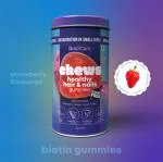 Chews by Bold Care Biotin Hair Gummies - High Potency Biotin for Stronger Hair - 60 Gummies
