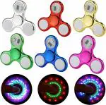 AEXONIZ TOYS Fidget Spinner Metal Toy for Kids with Light (Multi Color)-Pack of 1 Piece