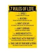 Svm Craft Eco Friendly Yellow And Black 7 Rules Of Life Motivational Poster