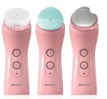 Havells SC5070 Facial Cleanser, with 3 Heads for Exfoliation, Cleaning and Rechargeable (Pink)