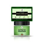 Ishilp Aloe Vera Face Gel Transparent, 100 gm And Green Herb Handmade Soap, 100 gm - Pack Of 2