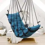 Faburaa Grande Jute Hammock Swings for Adults, Swing For balcony Wt capacity 150 KG (Blue)