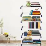Novatic 6-Tier Bookshelf for Home Library, Book Stand| Book Rack for Study Room| Book Stand Shelf 6 Layer Metal Rack