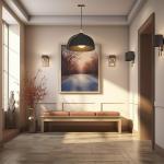 Lu Aluminium Ceiling Hanging Pendant Light | Ideal for Home Decoration, Office, Dining Table, Cafe, Bar Counter | Bulb not Included | Pack of 1 (Black Dome)