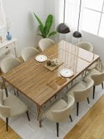 The Home Story 8 Seater Dining Table Cover; 60x90 Inches or 150x225 Cms; Material - PVC; Anti Slip; Transparent Without Lace