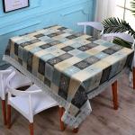 CASA-NEST Imported Blue Black Flower Design Exclusive PVC 10-12 Seater Table Cover, Size 60x120 (inch). new005