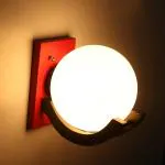 Afast Globe Shape Wall Lamp/ Light, Wood, Glass, Round, B22 Holder, White BX25####Home decore####Wall Lamp###Lamp cover