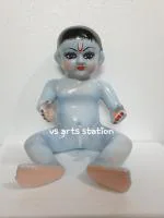 Vs Arts Station Fiber Glass (FRP) Unbreakable ,Water Proof Lord Krishna Idol, Laddu Gopal Murti Sculpture, kanha ji ki murti Idol for Pooja Room - Ladoo Gopal Murti Krishna Idol - 14 Inch (21 No), Colour Blue