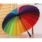 Fidrox Rainbow Umbrella, Colorful Umbrella Sun Beach for Men and Women Foldable Color Fashion Long Handle Straight Anti-UV Sun/Rain Stick for Girls | Men