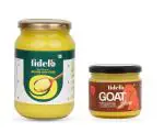 Fidelo Bilano Cow Ghee 500 ML And Goat Ghee 250 ML Combo Pure and Natural Ghee | Glass Jar packaging | (Pack Of 2)
