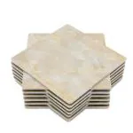 EZ Life cream Marble Tile Coaster Set (Set of 12) Pack of 1
