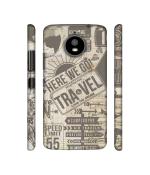 Casotec Travel Design 3D Printed Hard Back Case Cover for Motorola Moto E4 Plus