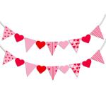 Festiko Red & Pink Heart Bunting Banner, Love Sign Banner, Valentine's Decorations, Happy Valentine's Day